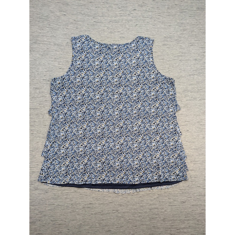 Westport Ruffle Tank Top Womens 2X Daisy Floral Sleeveless Stretch Summer Casual - Picture 6 of 7